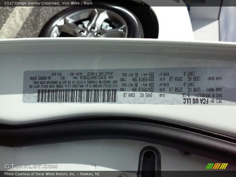 Vice White / Black 2017 Dodge Journey Crossroad