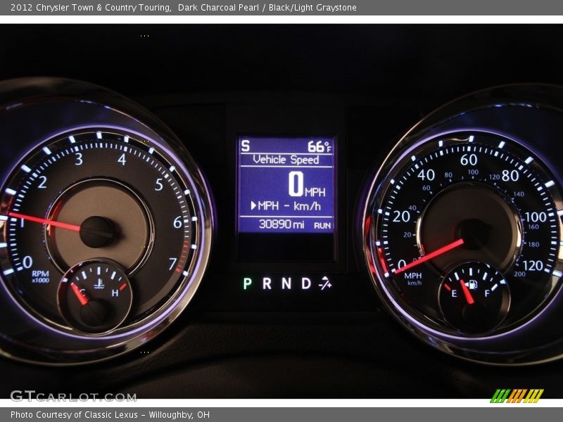 Dark Charcoal Pearl / Black/Light Graystone 2012 Chrysler Town & Country Touring