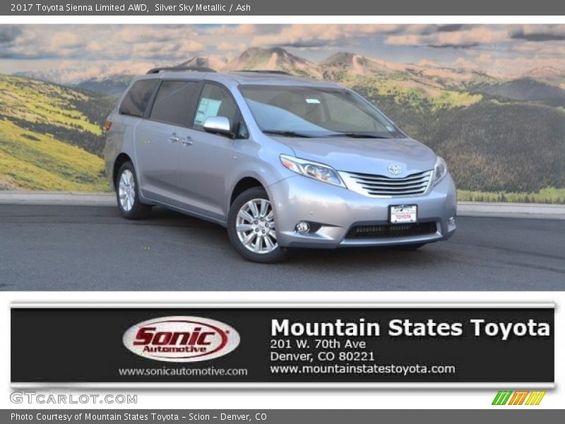 Silver Sky Metallic / Ash 2017 Toyota Sienna Limited AWD