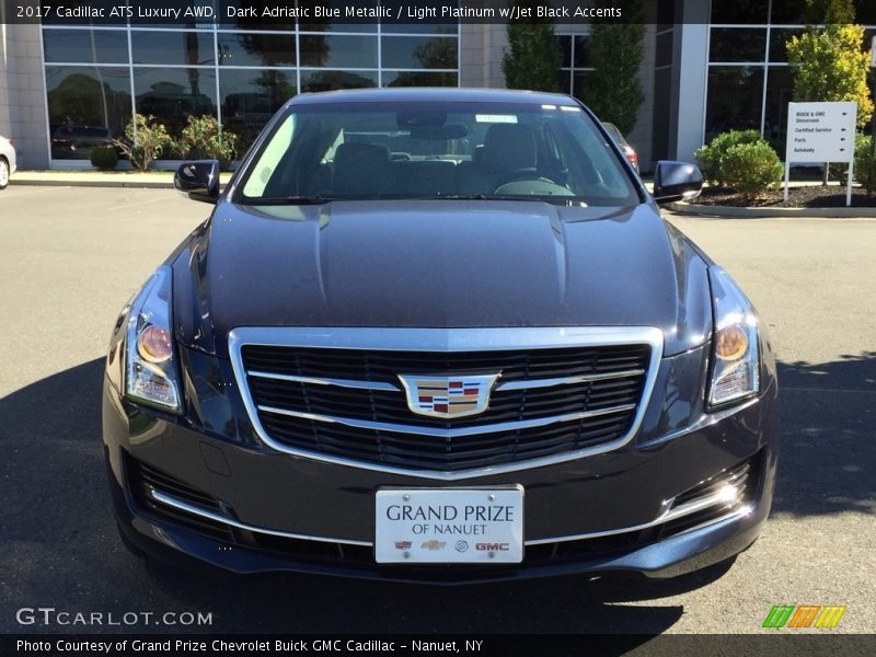 Dark Adriatic Blue Metallic / Light Platinum w/Jet Black Accents 2017 Cadillac ATS Luxury AWD