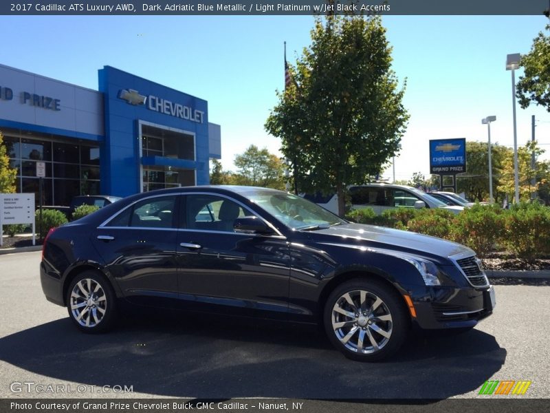 Dark Adriatic Blue Metallic / Light Platinum w/Jet Black Accents 2017 Cadillac ATS Luxury AWD