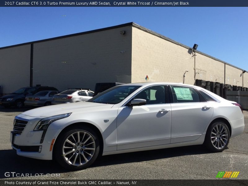 Crystal White Tricoat / Cinnamon/Jet Black 2017 Cadillac CT6 3.0 Turbo Premium Luxury AWD Sedan