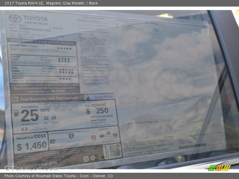 Magnetic Gray Metallic / Black 2017 Toyota RAV4 LE