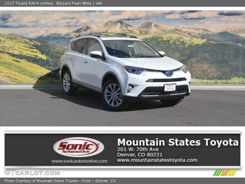 Blizzard Pearl White / Ash 2017 Toyota RAV4 Limited