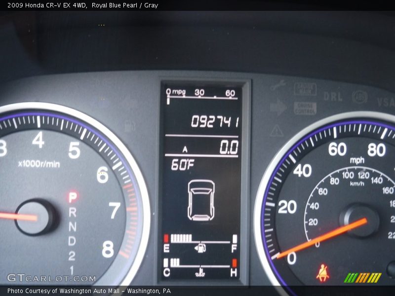 Royal Blue Pearl / Gray 2009 Honda CR-V EX 4WD