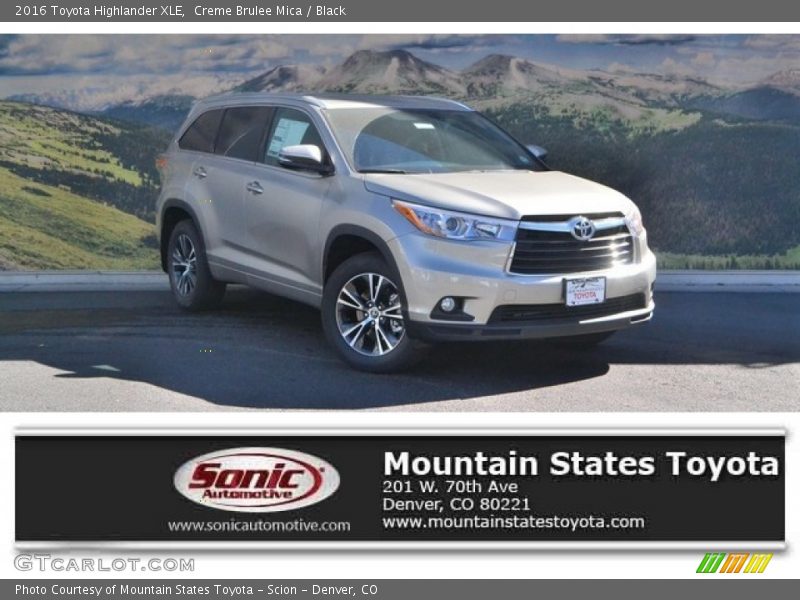 Creme Brulee Mica / Black 2016 Toyota Highlander XLE