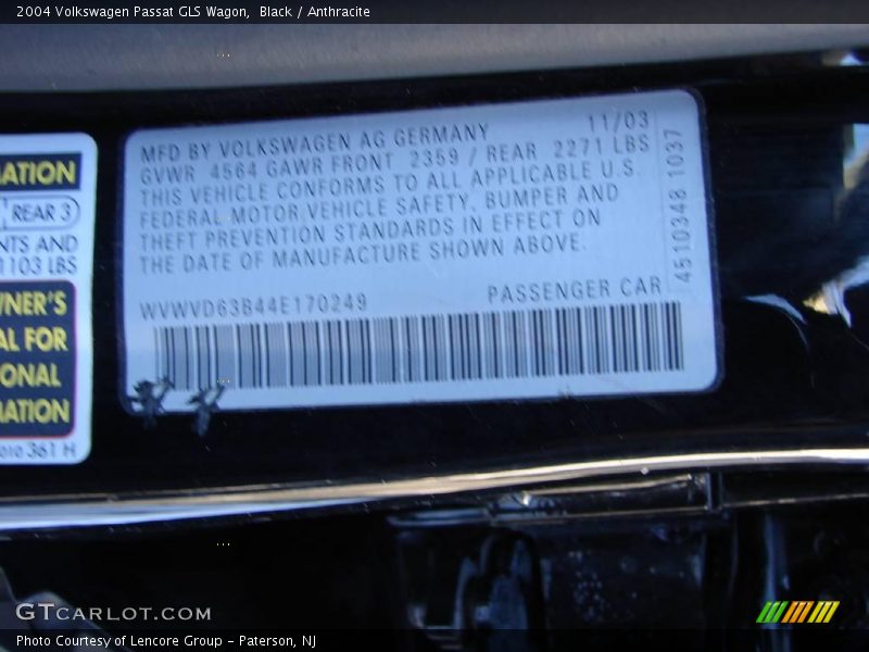Black / Anthracite 2004 Volkswagen Passat GLS Wagon