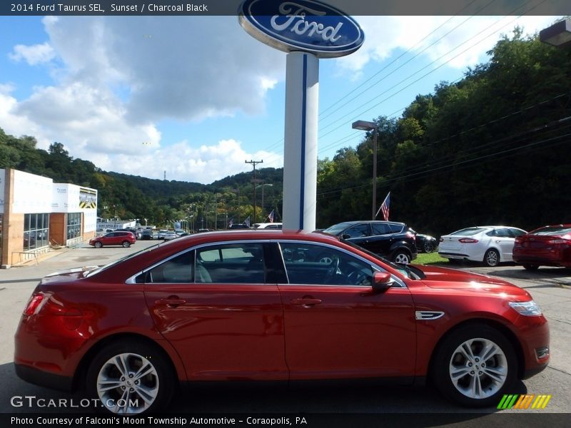 Sunset / Charcoal Black 2014 Ford Taurus SEL