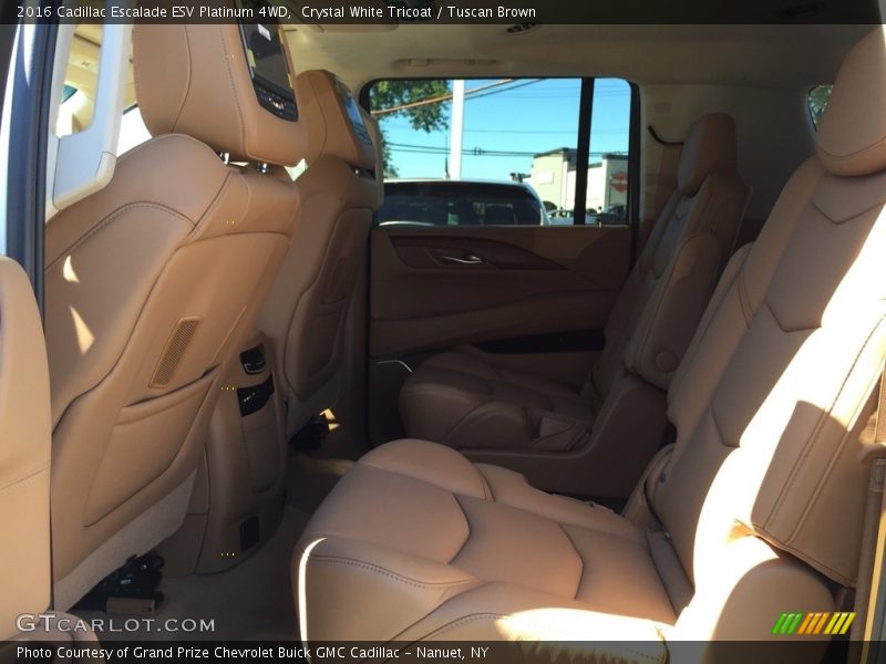 Crystal White Tricoat / Tuscan Brown 2016 Cadillac Escalade ESV Platinum 4WD