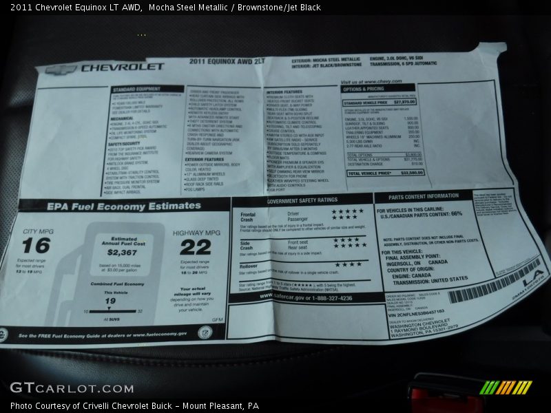 Mocha Steel Metallic / Brownstone/Jet Black 2011 Chevrolet Equinox LT AWD