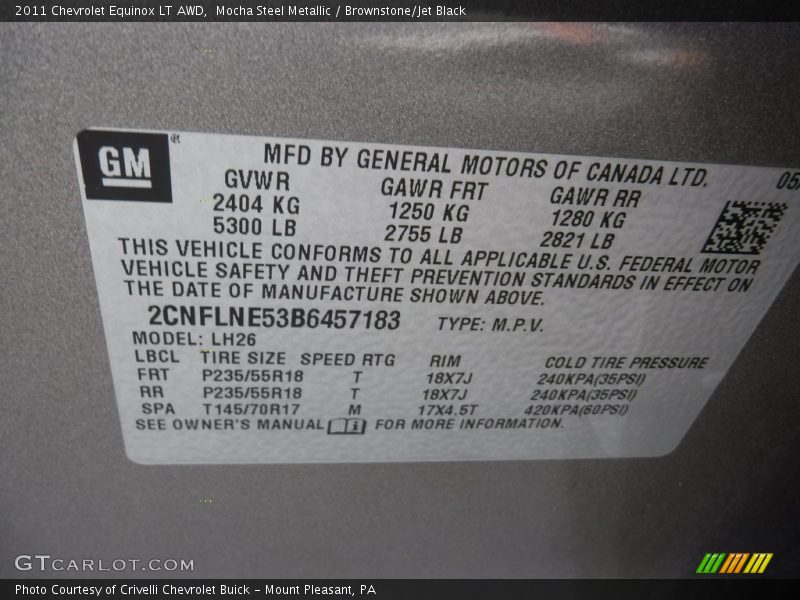 Mocha Steel Metallic / Brownstone/Jet Black 2011 Chevrolet Equinox LT AWD