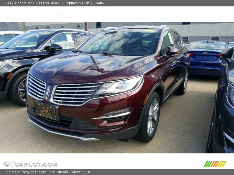 Burgundy Velvet / Ebony 2017 Lincoln MKC Reserve AWD