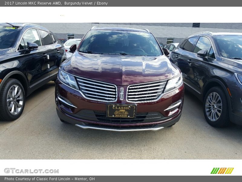 Burgundy Velvet / Ebony 2017 Lincoln MKC Reserve AWD