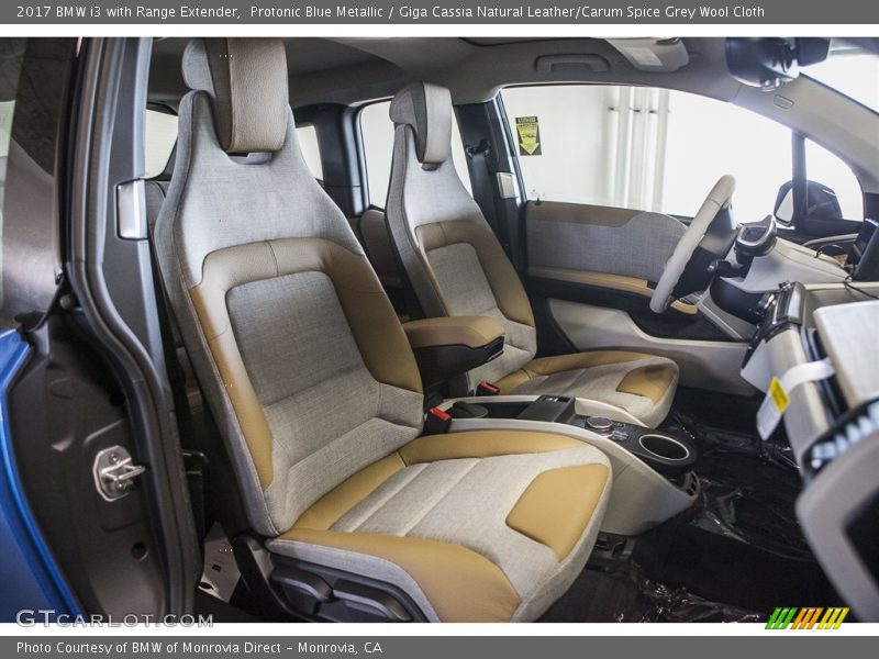  2017 i3 with Range Extender Giga Cassia Natural Leather/Carum Spice Grey Wool Cloth Interior