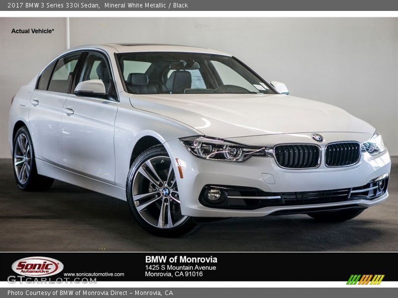 Mineral White Metallic / Black 2017 BMW 3 Series 330i Sedan