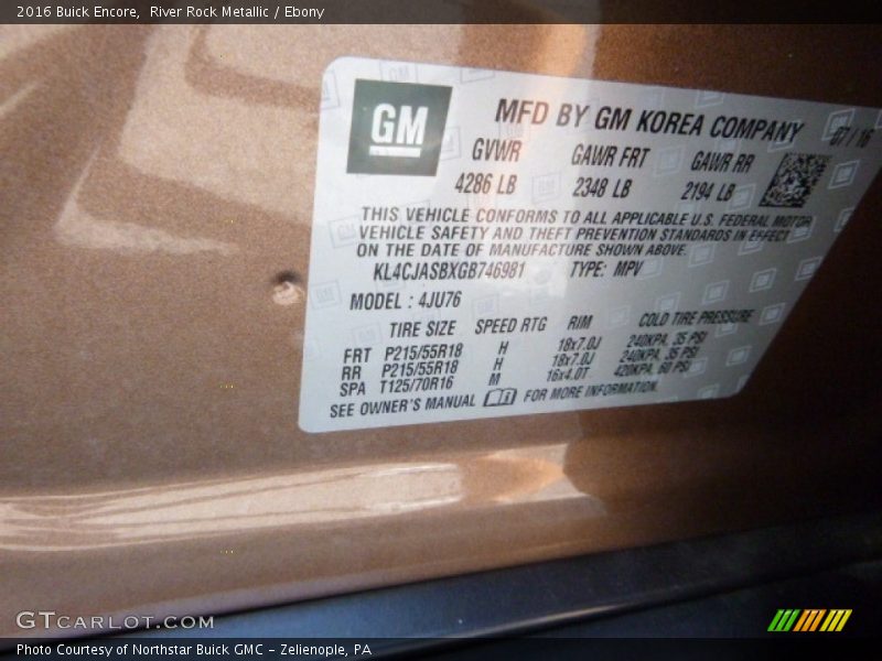 River Rock Metallic / Ebony 2016 Buick Encore