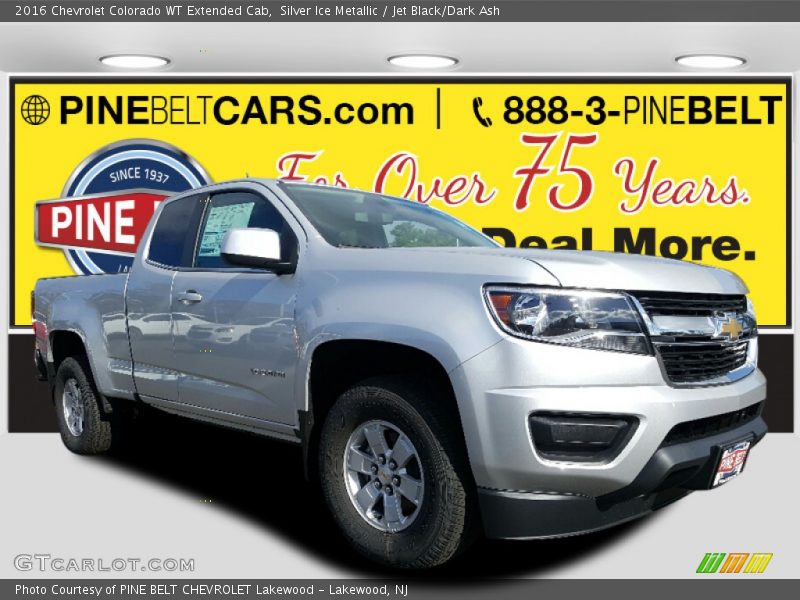 Silver Ice Metallic / Jet Black/Dark Ash 2016 Chevrolet Colorado WT Extended Cab