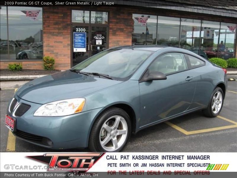 Silver Green Metallic / Light Taupe 2009 Pontiac G6 GT Coupe