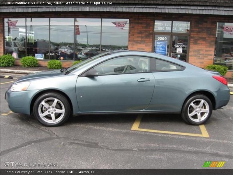 Silver Green Metallic / Light Taupe 2009 Pontiac G6 GT Coupe