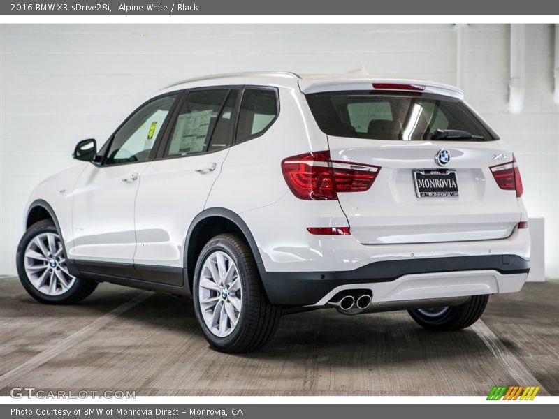 Alpine White / Black 2016 BMW X3 sDrive28i