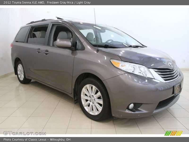 Predawn Gray Mica / Light Gray 2012 Toyota Sienna XLE AWD