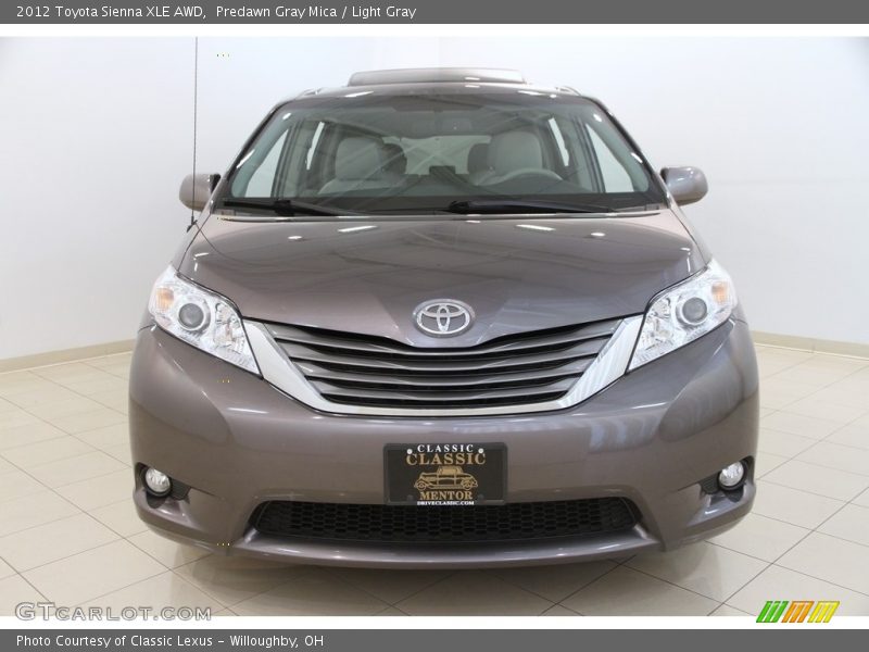 Predawn Gray Mica / Light Gray 2012 Toyota Sienna XLE AWD