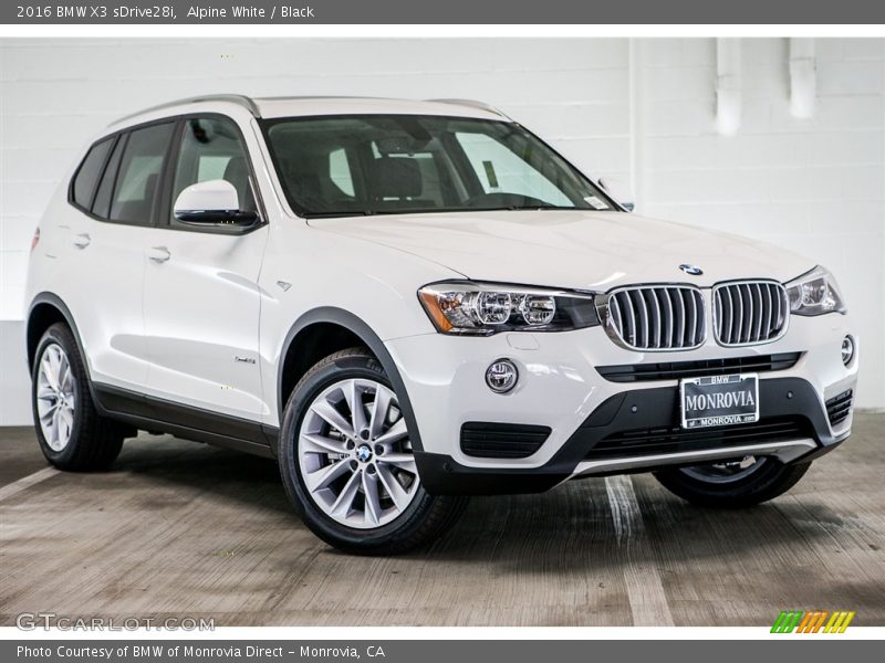 Alpine White / Black 2016 BMW X3 sDrive28i