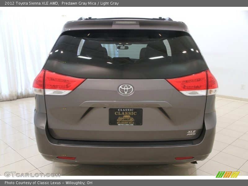 Predawn Gray Mica / Light Gray 2012 Toyota Sienna XLE AWD