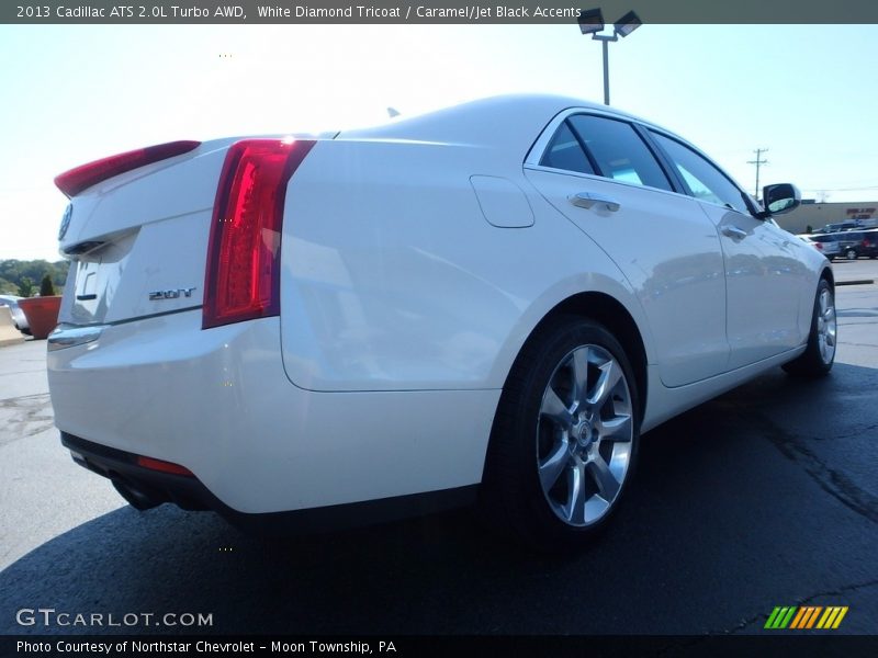 White Diamond Tricoat / Caramel/Jet Black Accents 2013 Cadillac ATS 2.0L Turbo AWD