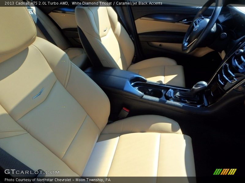 White Diamond Tricoat / Caramel/Jet Black Accents 2013 Cadillac ATS 2.0L Turbo AWD