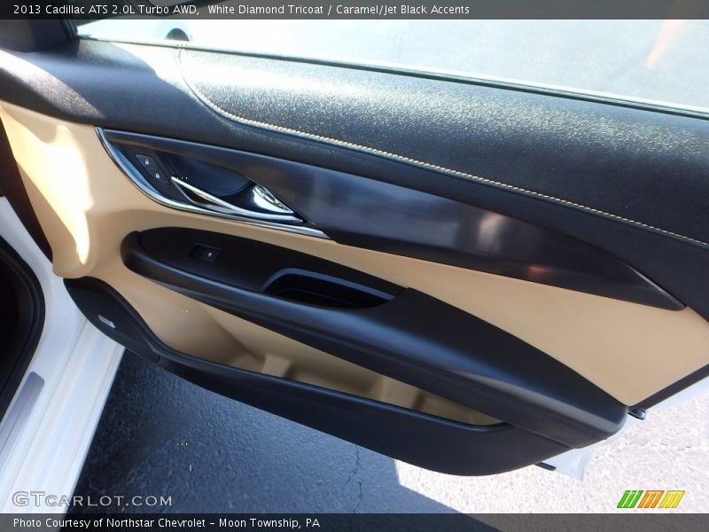 White Diamond Tricoat / Caramel/Jet Black Accents 2013 Cadillac ATS 2.0L Turbo AWD