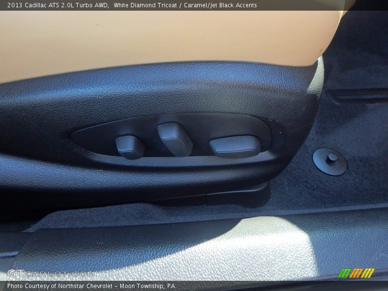 White Diamond Tricoat / Caramel/Jet Black Accents 2013 Cadillac ATS 2.0L Turbo AWD
