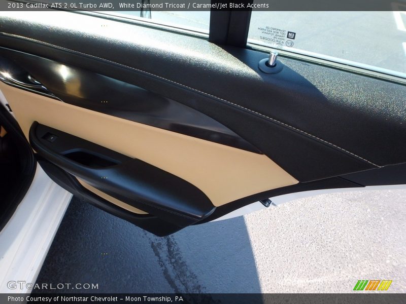 White Diamond Tricoat / Caramel/Jet Black Accents 2013 Cadillac ATS 2.0L Turbo AWD