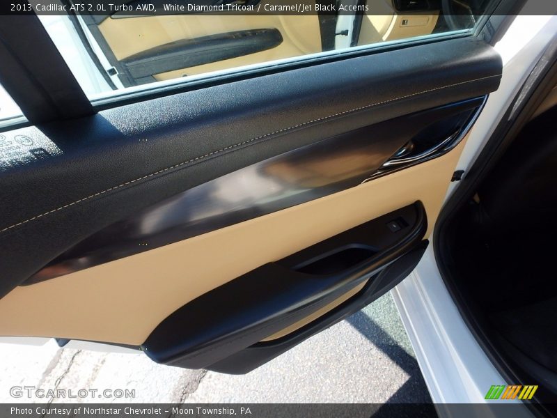 White Diamond Tricoat / Caramel/Jet Black Accents 2013 Cadillac ATS 2.0L Turbo AWD