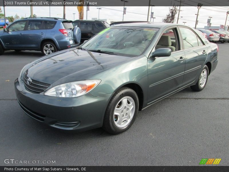 Aspen Green Pearl / Taupe 2003 Toyota Camry LE V6