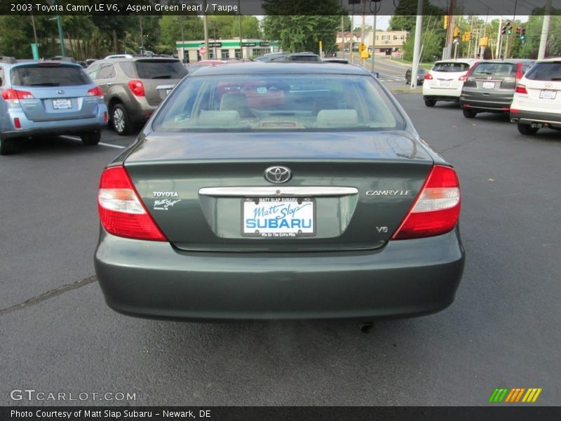 Aspen Green Pearl / Taupe 2003 Toyota Camry LE V6