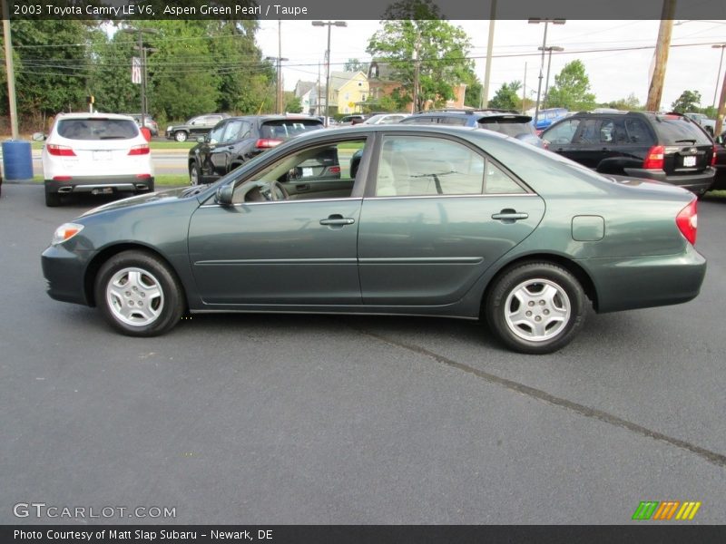 Aspen Green Pearl / Taupe 2003 Toyota Camry LE V6