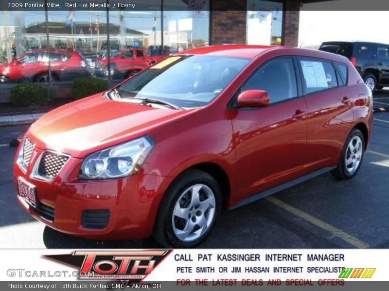 Red Hot Metallic / Ebony 2009 Pontiac Vibe