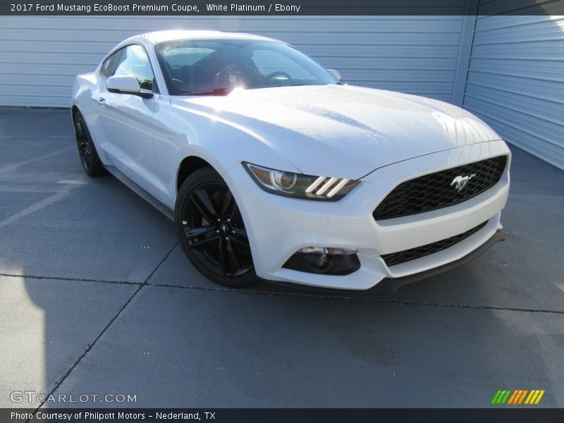 White Platinum / Ebony 2017 Ford Mustang EcoBoost Premium Coupe
