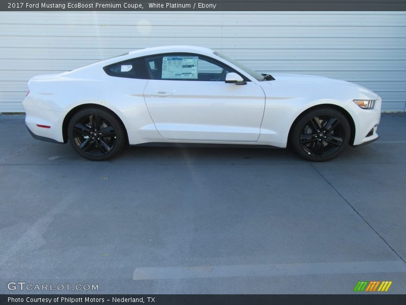 White Platinum / Ebony 2017 Ford Mustang EcoBoost Premium Coupe