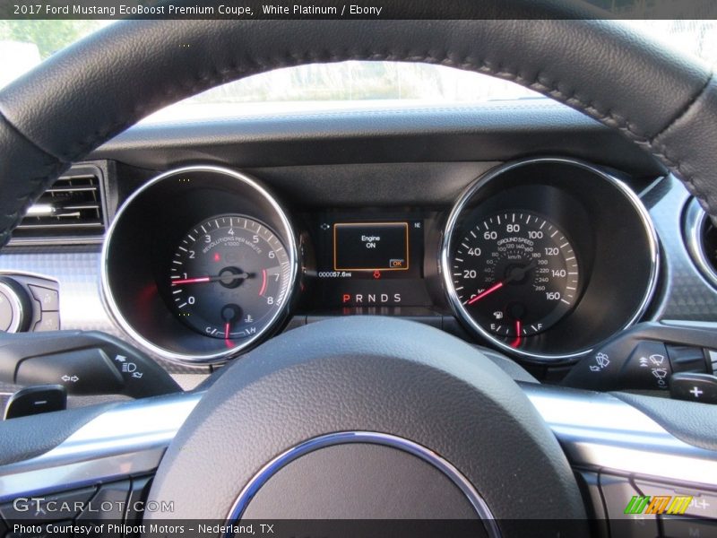 White Platinum / Ebony 2017 Ford Mustang EcoBoost Premium Coupe