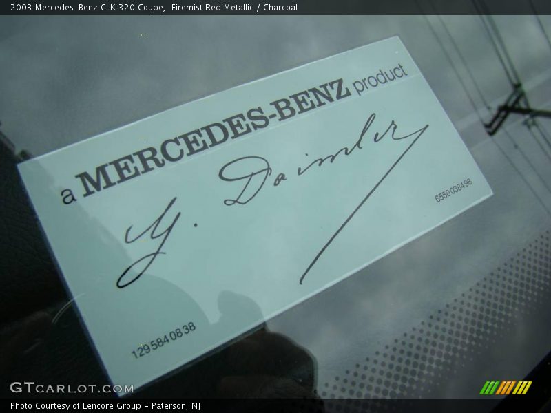 Firemist Red Metallic / Charcoal 2003 Mercedes-Benz CLK 320 Coupe