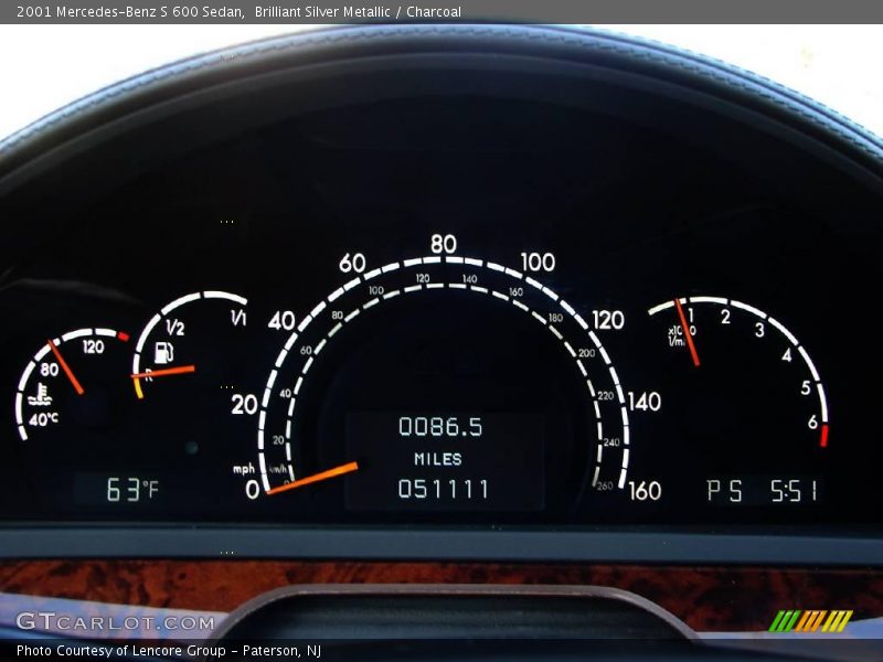 Brilliant Silver Metallic / Charcoal 2001 Mercedes-Benz S 600 Sedan