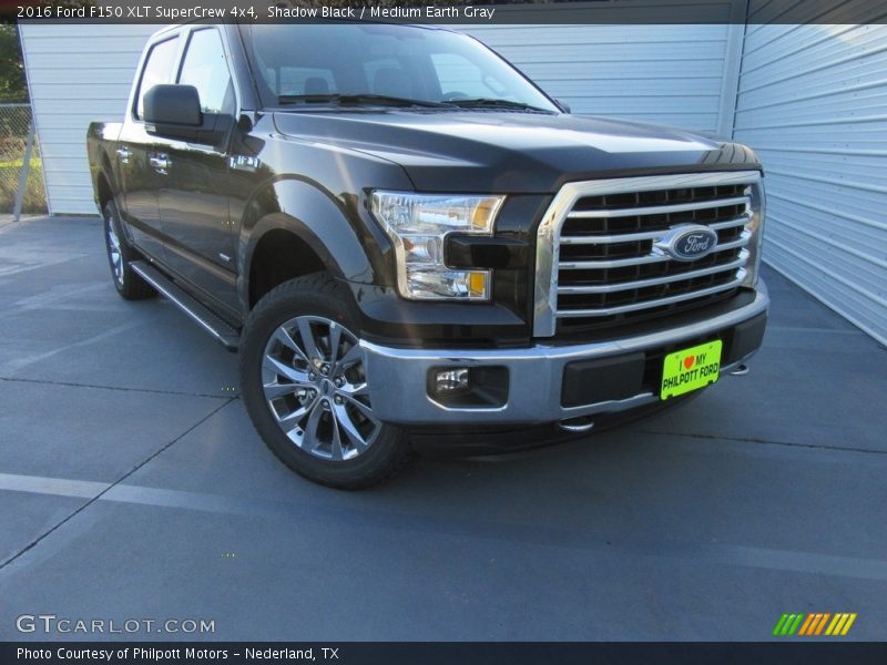 Shadow Black / Medium Earth Gray 2016 Ford F150 XLT SuperCrew 4x4