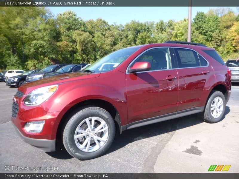 Siren Red Tintcoat / Jet Black 2017 Chevrolet Equinox LT AWD