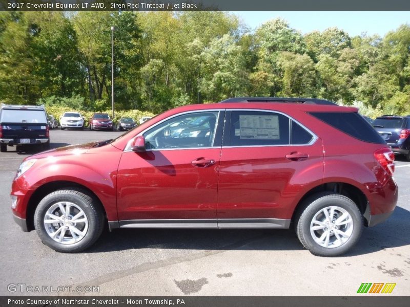 Siren Red Tintcoat / Jet Black 2017 Chevrolet Equinox LT AWD