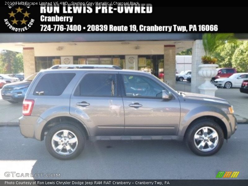 Sterling Grey Metallic / Charcoal Black 2010 Ford Escape Limited V6 4WD