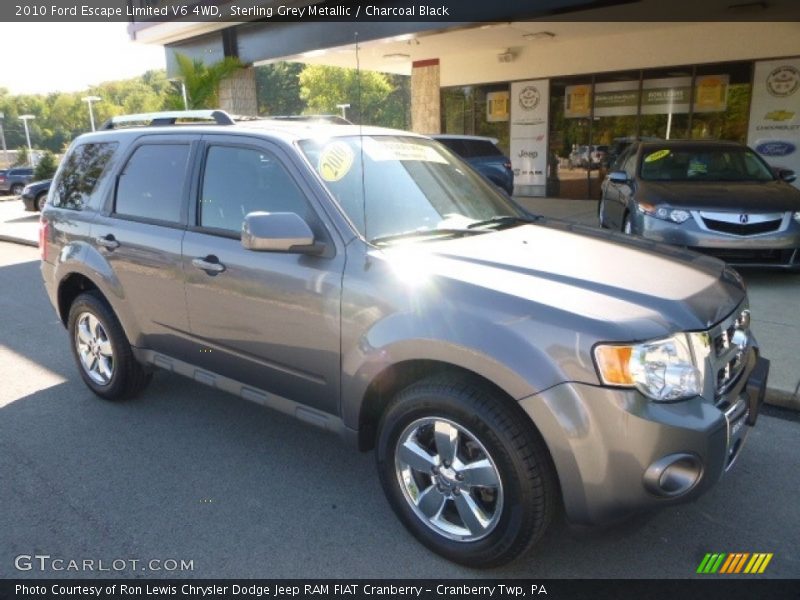 Sterling Grey Metallic / Charcoal Black 2010 Ford Escape Limited V6 4WD