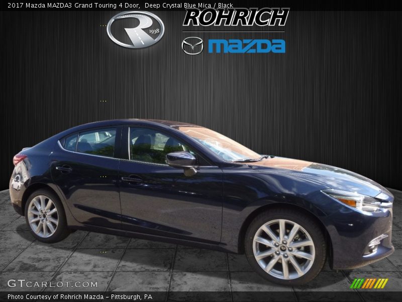 Deep Crystal Blue Mica / Black 2017 Mazda MAZDA3 Grand Touring 4 Door