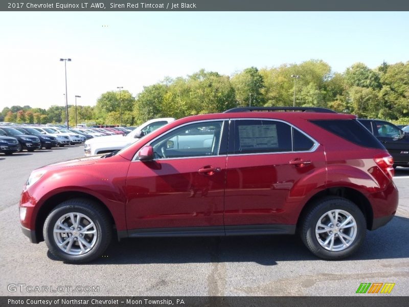 Siren Red Tintcoat / Jet Black 2017 Chevrolet Equinox LT AWD